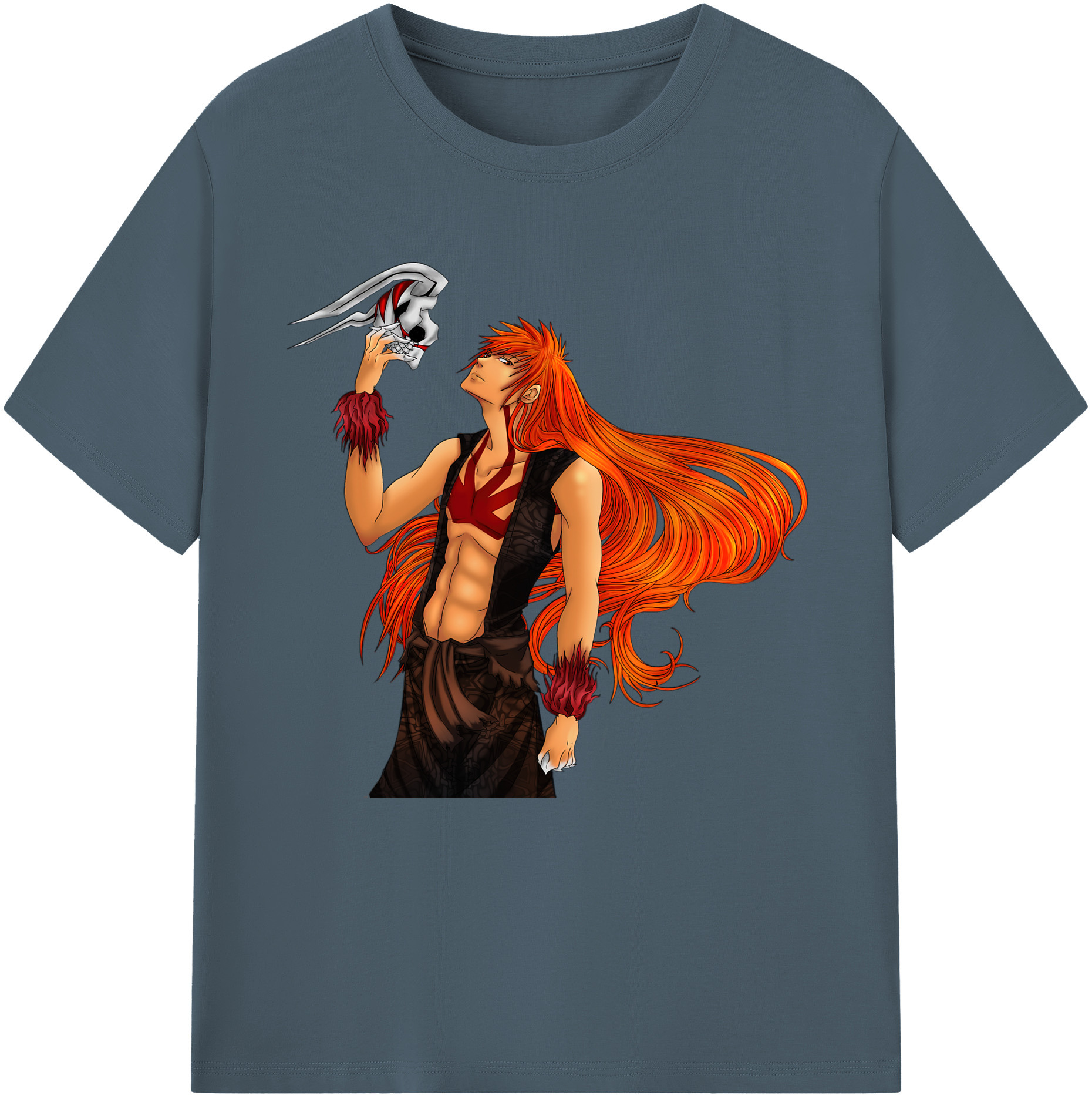 （画像用） ブリーチ 黒崎一護（くろさき いちご）BLEACH Kurosaki Ichigo 綿100％半袖Tシャツ（フロントプリント）